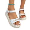 Women Casual Flat Sandals with Buckle Strap and Open Toe Design Cross Band Slip On Comfort Walking Shoes