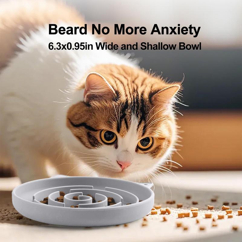 Langsamer Futternapf für Kätzchen, geeignet für Trocken- und Nassfutter, auslaufsicher, labyrinthförmig, rutschfest, für Balkon und Schlafzimmer