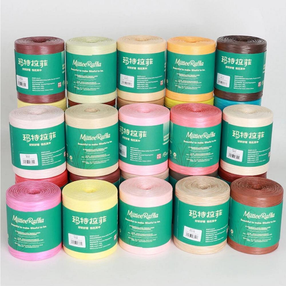 MT001-MT087 Natural Raffia Yarn For Wrapping Knit Wire Natural Color Matte Texture Raffia Paper Ribbons For Hat DIY Decoration