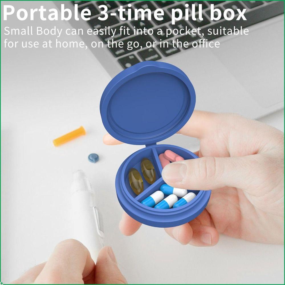 Round Shape Pill Organizer Silicone Supplement Organizer  Vitamin Cod Liver Oil Storage
