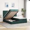 VidaXL Ottoman Bed Frame with Dark Green Mattress 180x200cm Velvet, Bed Frame, Upholstered Bed Frame, Bed Frame 3314660