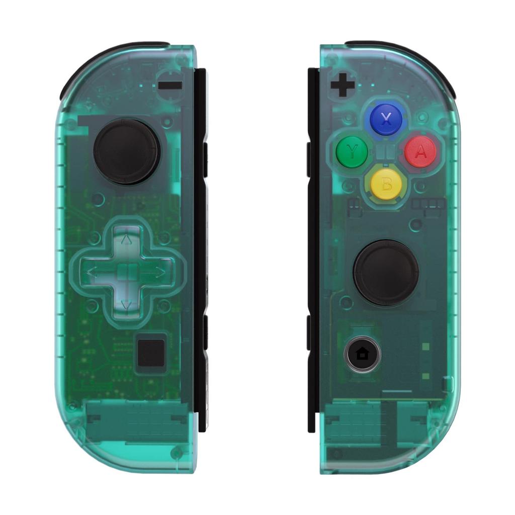 eXtremeRate Switch Clear Material Handheld Controller Housing Compatible with and Switch Also Includes a Full Set of Buttons and Console Case Are Not