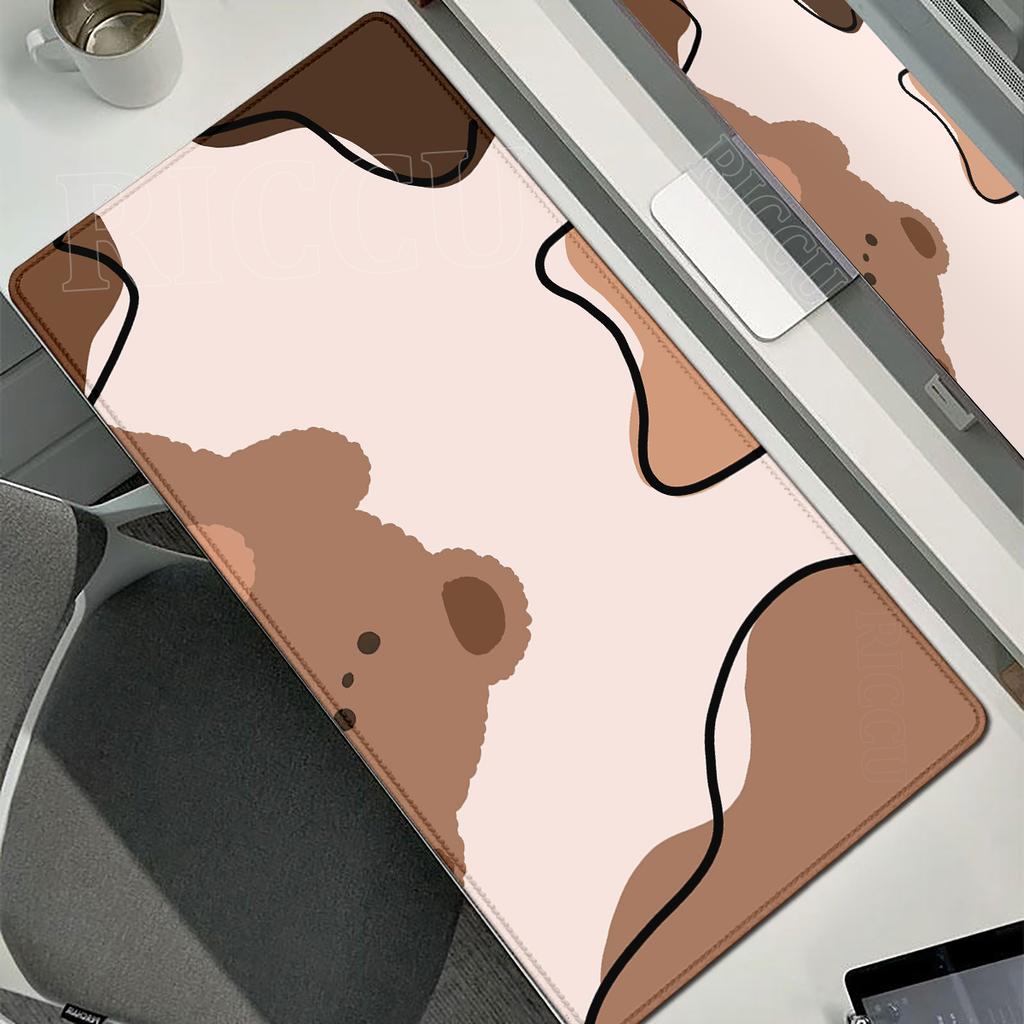 Cute Brown Bear Mouse Pad Rubber Non-Slip Computer Keyboard Anime Bears Desk Mat Office PC Cabinet XXL Tablepad E-Sports Carpet