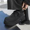 Black matt big head casual leather shoes JK Japanese derby shoes student versatile trend thick heel heightened platform men's shoes