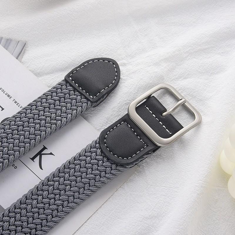 Weaving Waist Belt, Female Ins Style, Student Elastic Elastic Waistband, Trendy Fashion, Versatile Men's Canvas Military Trainin