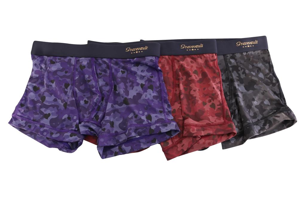 Grave Vault Love Camouflage Short Boxer Purple Men's Briefs,