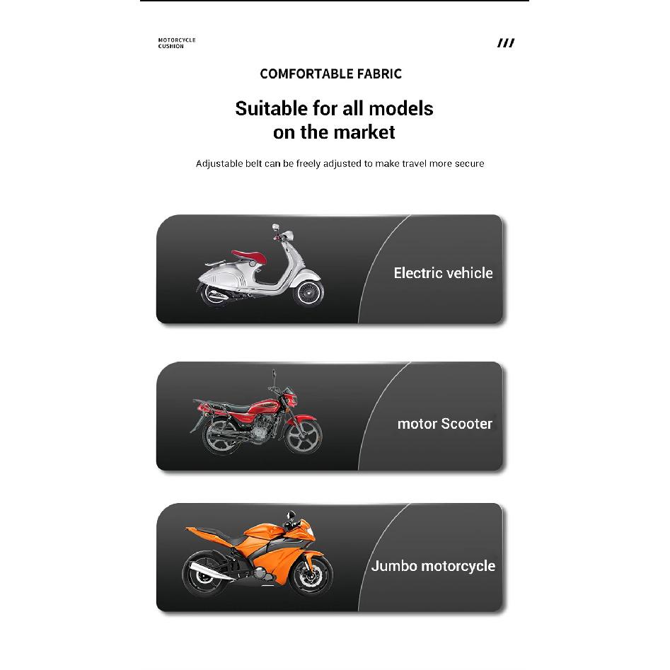SEAMETAL Motorcycles Seat Cover Cushion Black EVA Foam Soft Comfortable Seat Cushion Universal for Motorbike Electric Bike