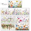 Adesivo statico floreale colorato bifacciale, adesivo con fiori impermeabili, adesivi primaverili per finestre in vetro, porte, casa, ufficio