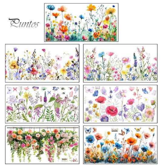 Adesivo statico floreale colorato bifacciale, adesivo con fiori impermeabili, adesivi primaverili per finestre in vetro, porte, casa, ufficio