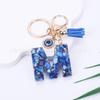 Cross-Border English Alphabet Resin Keychain with Gold Foil Demon Eye Pendant for Girls' Bags and Backpacks