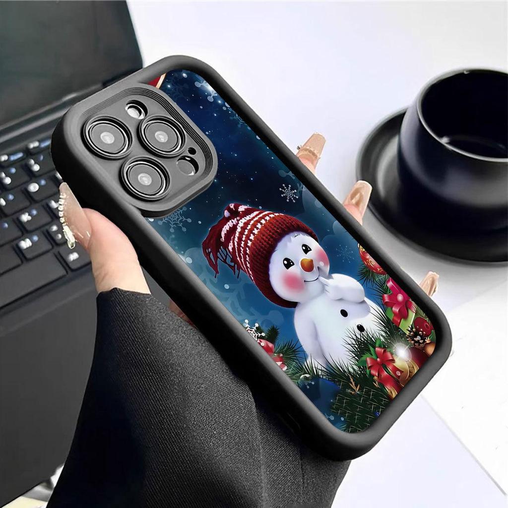 Adorable Snowman Groove iPhone 15/16/17 Pro Max Black Staircase Case