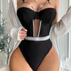 Plus Size Women's Sexy Lingerie Bodysuit - Glitter Tape Cut-out, Underwire Push Up, Strappy, Teddy Design for a Sultry Night