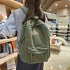 Schoolbag Junior High School Student Schoolbag Women's Autumn and Winter New Simple Corduroy Backpack Versatile Large-capacity High School Student