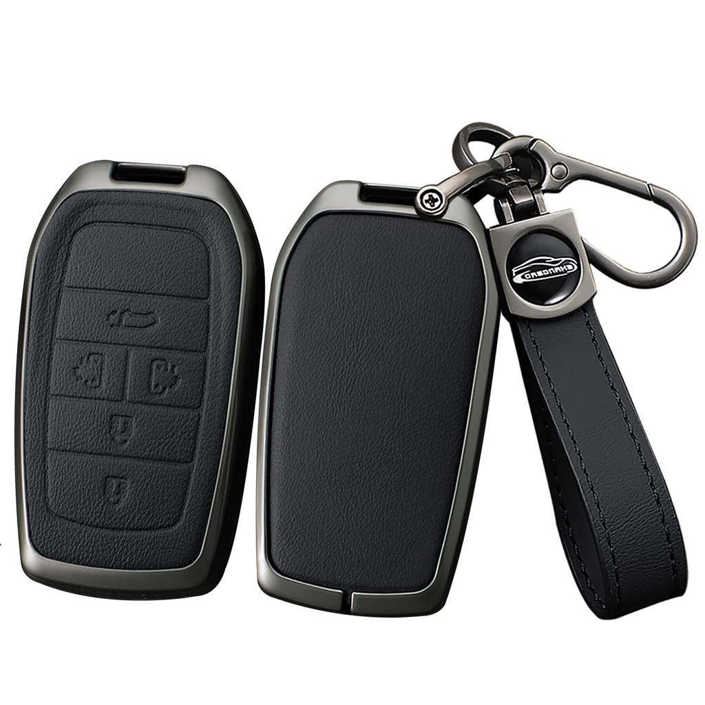 Toyota Smart Key Case, Key Holder, Alloy + PU Leather, Key Cover, Compatible with