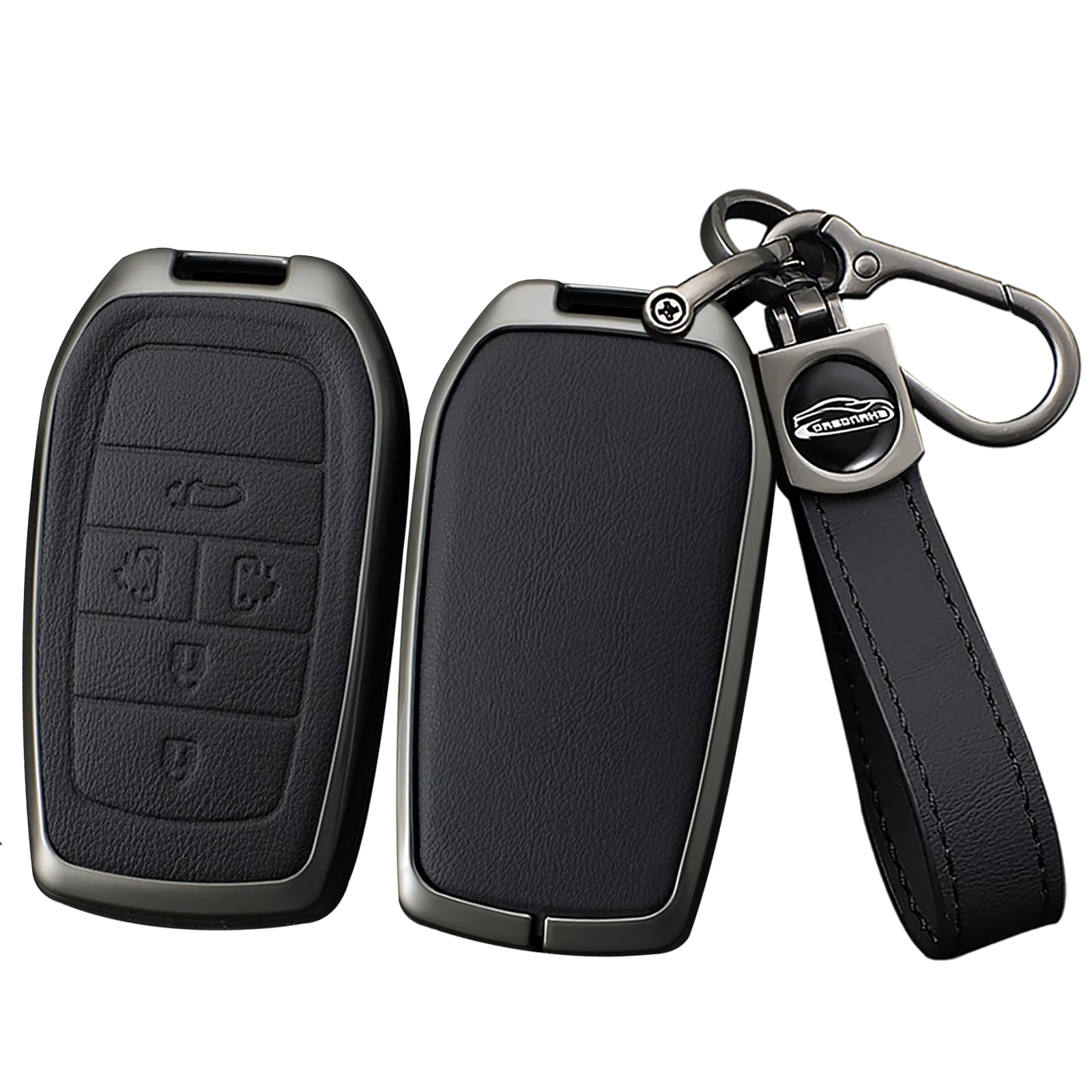 

Чехол для смарт-ключа Toyota, Держатель для ключей, Сплав + ПУ кожа, Чехол для ключа, Совместим с M чёрный