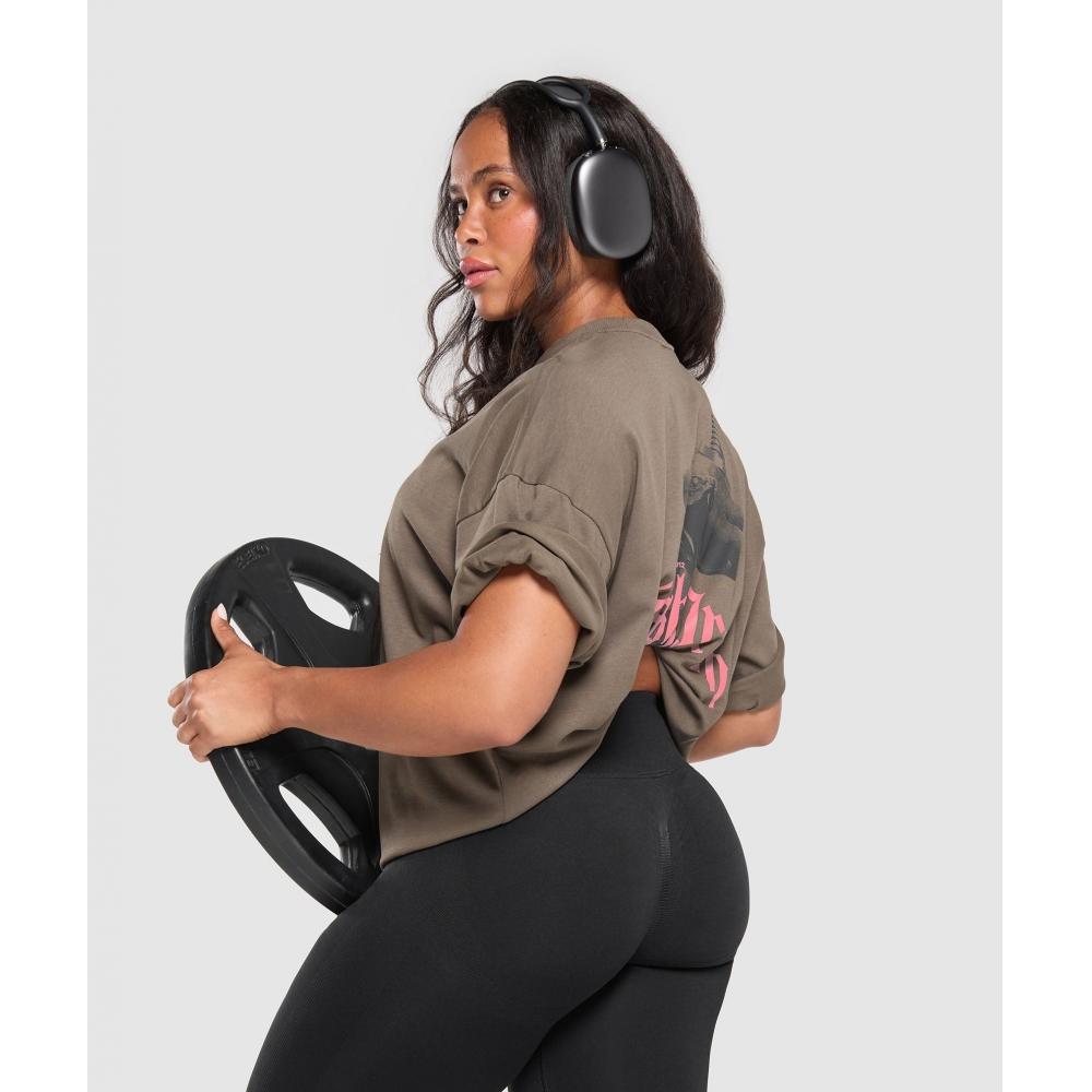 Gymshark BriTish Iron HeavyweighT T shirT  Camo Brown Null B2b1p Nby9