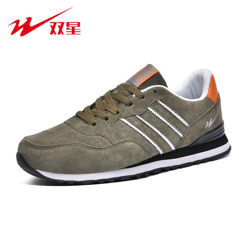 

Double star men s shoes sports shoes new leather versatile non-slip Forrest Gump shoes soft sole shock-absorbing running shoes 38 армия зеленый