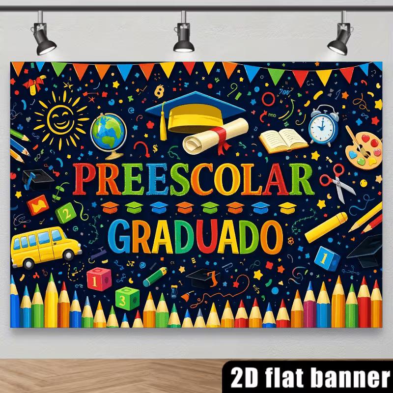2D "Preescolar Graduado" Kids Graduation Photography Background