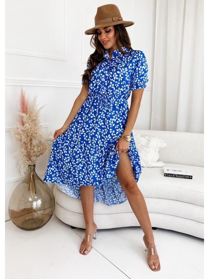 European & American Style Women's Printed Cinched Waist Swing Dress