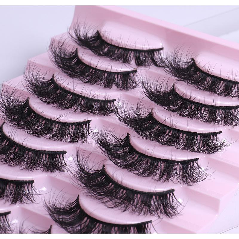 10 Pairs Of Messy False Eyelashes, Naturally Thick False Eyelashes, Slender And Curled Fried False Eyelashes