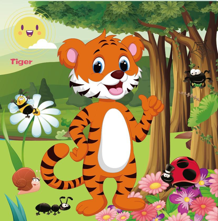 20-Piece Wooden Kids' Puzzle Board - Cartoon Animals