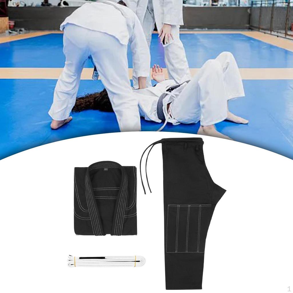 Brezilya Jiu Jitsu Gi Takımı Nefes Alabilir Polyester Pamuklu Spor Turnuvası Kimono
