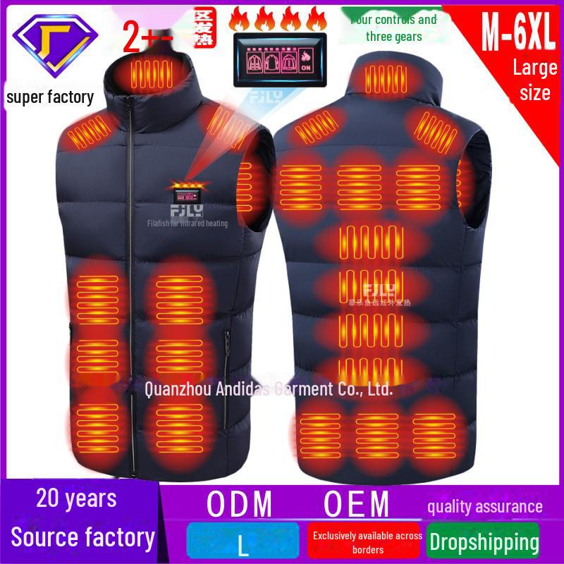 Unisex Smart Heating Vest with Full-Body Constant Temperature, Four-Control, 21-Zone Heating