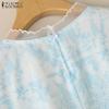 ZANZEA Women Summer Round Neck Casual Short Sleeve Blouse