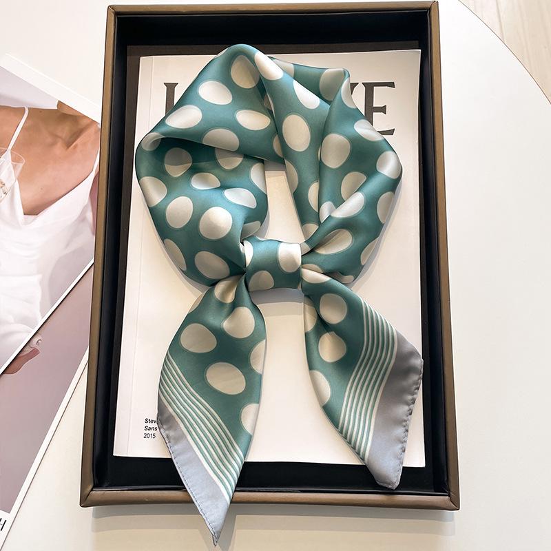 Black and white striped small square scarf silk scarf women's square scarf professional bank matching shirt neck protection scarf thin scarf
