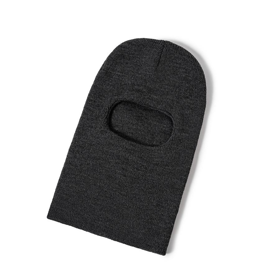 3-12J Herbst- und Winter-Pullovermütze, Kinder-Ohrenschutz-Einteilermütze mit doppelten Bommeln, Niedliche einfarbige Wollstrick-Einteilermütze