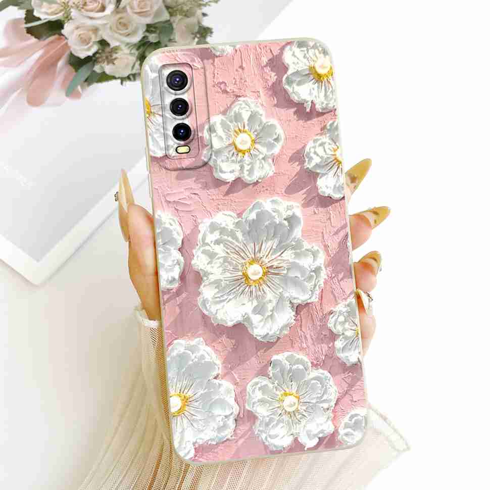 For vivo Y70s 5G Case Luxurious Flower Cartoon Silicone Back Cover For Vivo Y 70s Y51s Y51S V2002A Shockproof Phone Cases Fundas