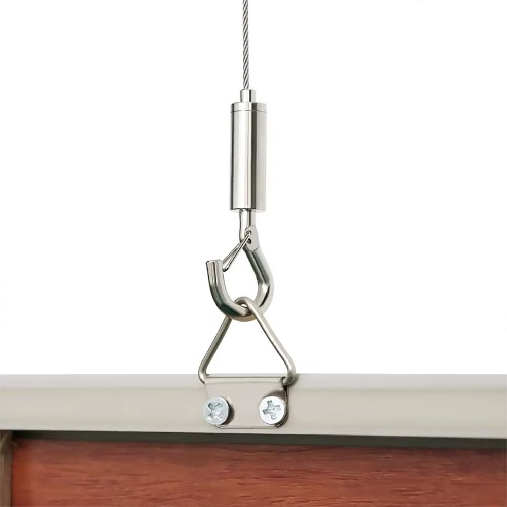 1Pcs Adjustable Spring Hook Wire Rope Suspension Kit for Lighting Fixtures and Picture Decoration