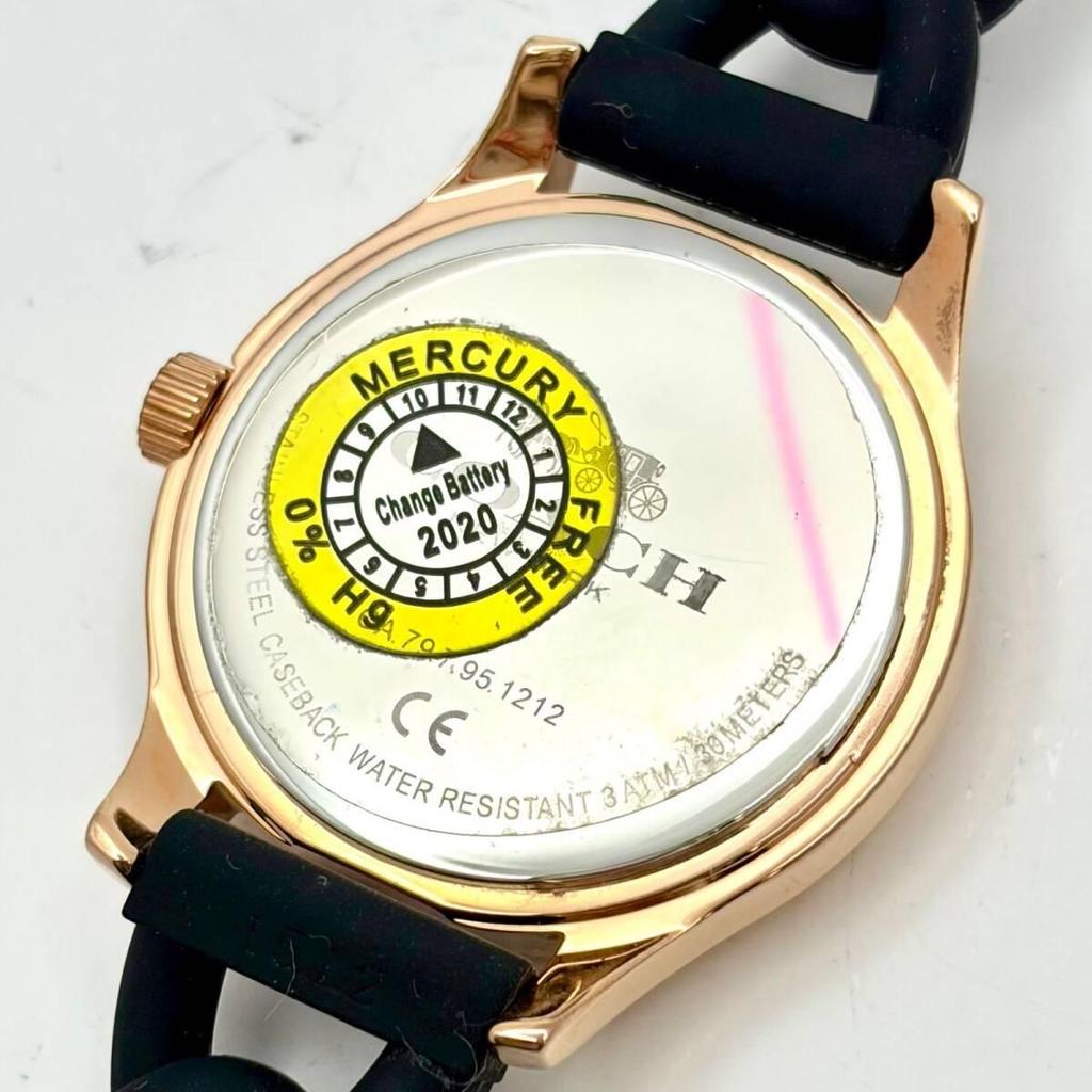 Used [New Battery] COACH Coach Signature Ladies Watch Gold CA.79.1.95.1212 Genuine Belt