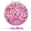100pcs/bag Color Gradient Rose Beaded DIY Handmade Bracelet Necklace Earrings Jewelry Accessories