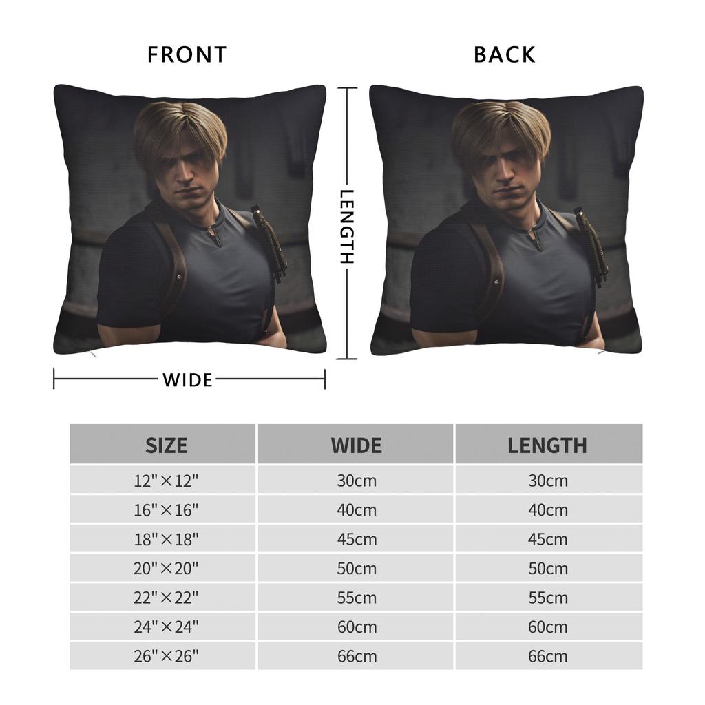 Leon Kennedy Pillow Cover Vintage Pillow Case For Sofa Couch Bed Living Room Comfy Cushion Cover Gift