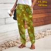 Women Love Printing Pants Lace Up Elastic Waist Loose  Trousers Casual Long Pants Trousers with Pockets