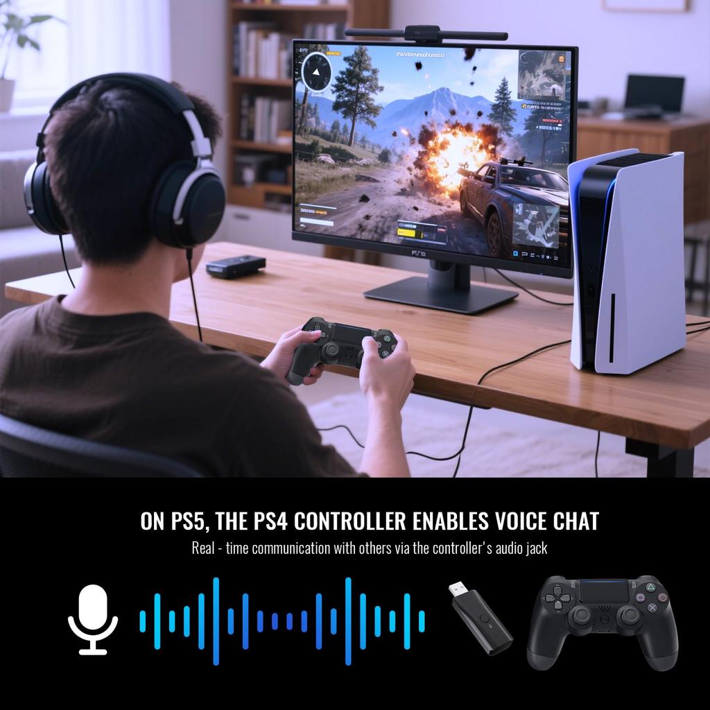 EJGAME Deck Plattform Controller Adapter Kompatibel mit allen PS5 Spielen Gyrosensor Vibrationsfunktion Tastenbelegung Turbo-Feuerfunktion Ein-Tasten-Kombination