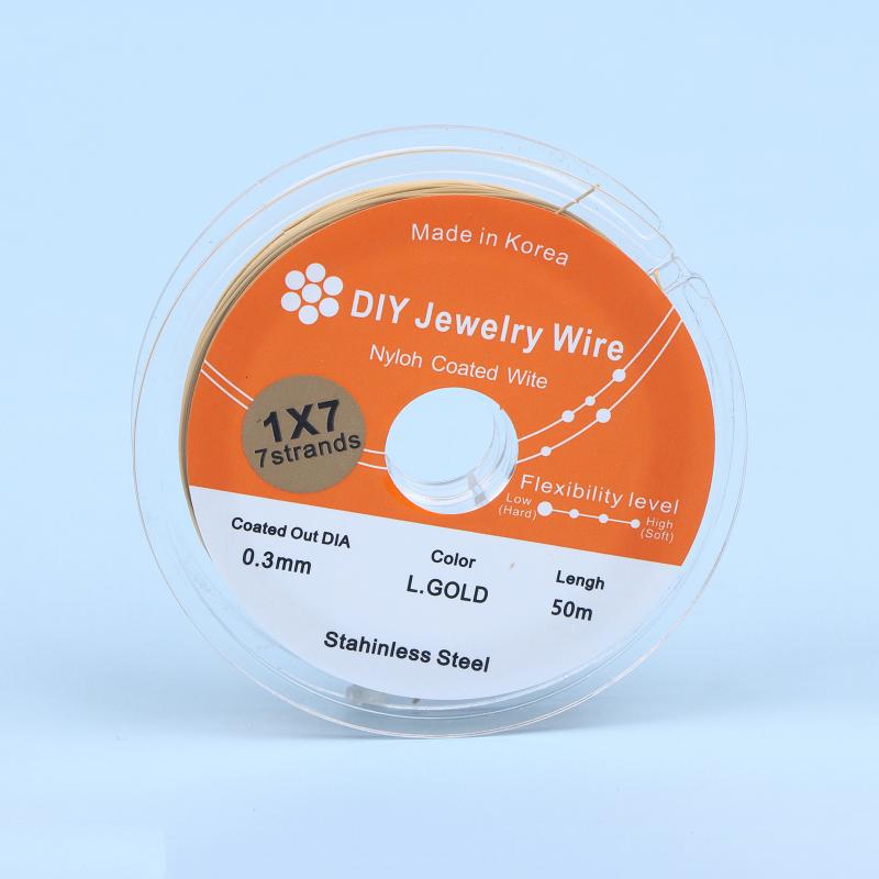 50Meter/Roll 0.3/0.38/0.5/0.6Mm Rhodium Gold Color Stainless Steel Beading Wire For Jewelry Making Diy Bracelet Findings