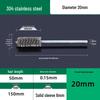Industrial Rust Removal and Polishing Brush with Handle - Stainless Steel and Copper Wire for Inner Hole Sanding