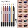 DragonRanee 12-Farben Perlmutt Lidschatten- & Lippenstiftstift - Nicht verschmierend, Anspitzbar, Feiner Glitzer-Schaumstoffstift