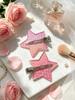 DIOR 2Pcs Pink Star Hair Clips,Glitter No‑Crease Duck‑bill Hair Barrettes,Cute Decorative Side Bang Hair Accessories for Women Girls