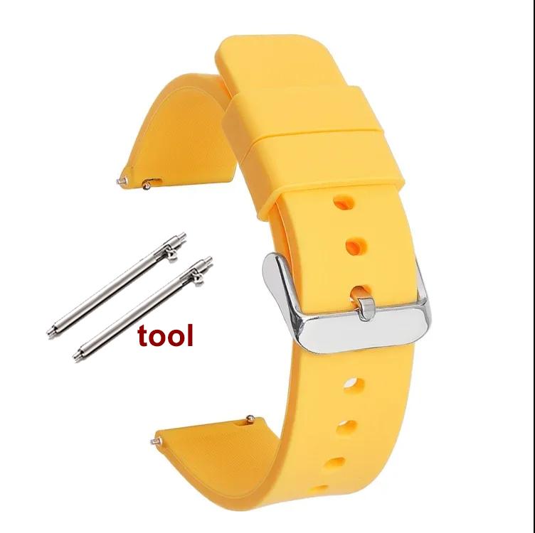 Bracelet Silicone à Libération Rapide 12/14/16mm 18mm 20mm 22mm 24mm Étanche Caoutchouc Bracelet pour Montre Connectée Huawei GT2/GT3