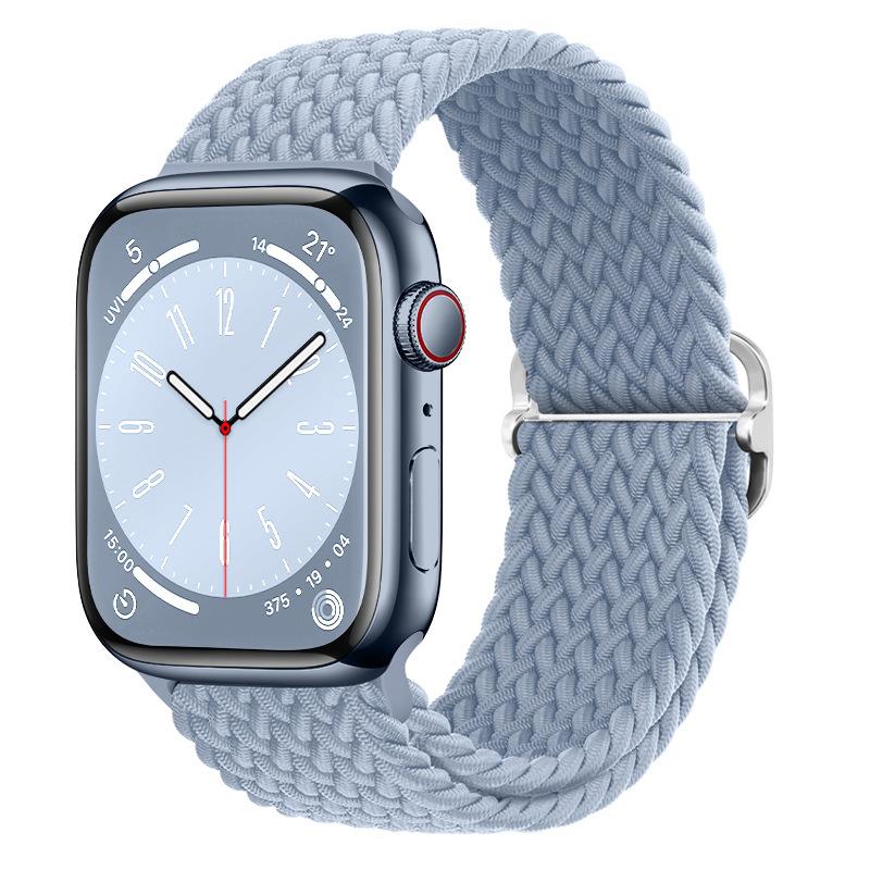 Elastic Woven Nylon Band F Smart Apple Watch Band 40 41 44 45MM Iwatch SE8 7 5 6 , Alloy Buckle Sport Soft Breathable Accessories Strap Blet Bracelet