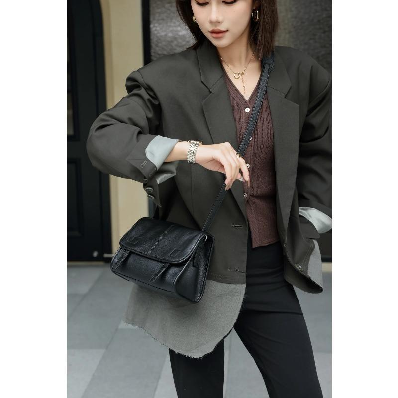Genuine Grade Leather Women Shoulder Crossbody Small Square Bags Luxury Designer Brand Female Fashi Postman's Bag Cowhide New