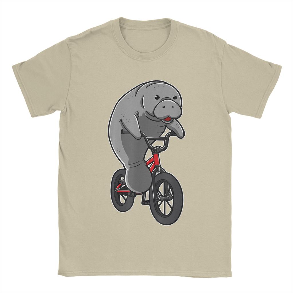 Awesome Unisexatees Sea Cows Dugong Biker Cyclist Floaty TShirts Unisex O Neck T Shirt Short Sleeve Tee Shirt Plus Size Clothing