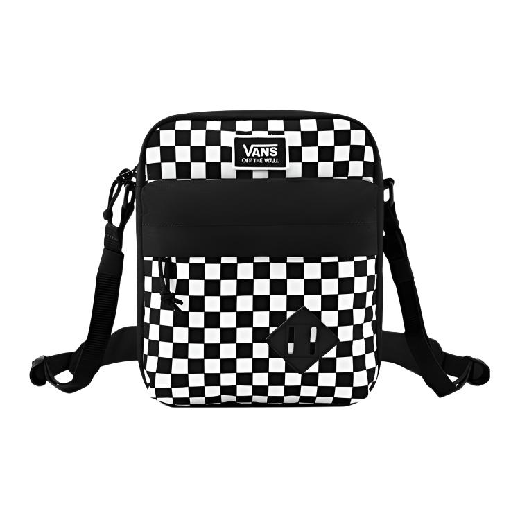 Vans Checkerboard Zip Crossbody Bag Unisex bags Black White VN0A53DO705