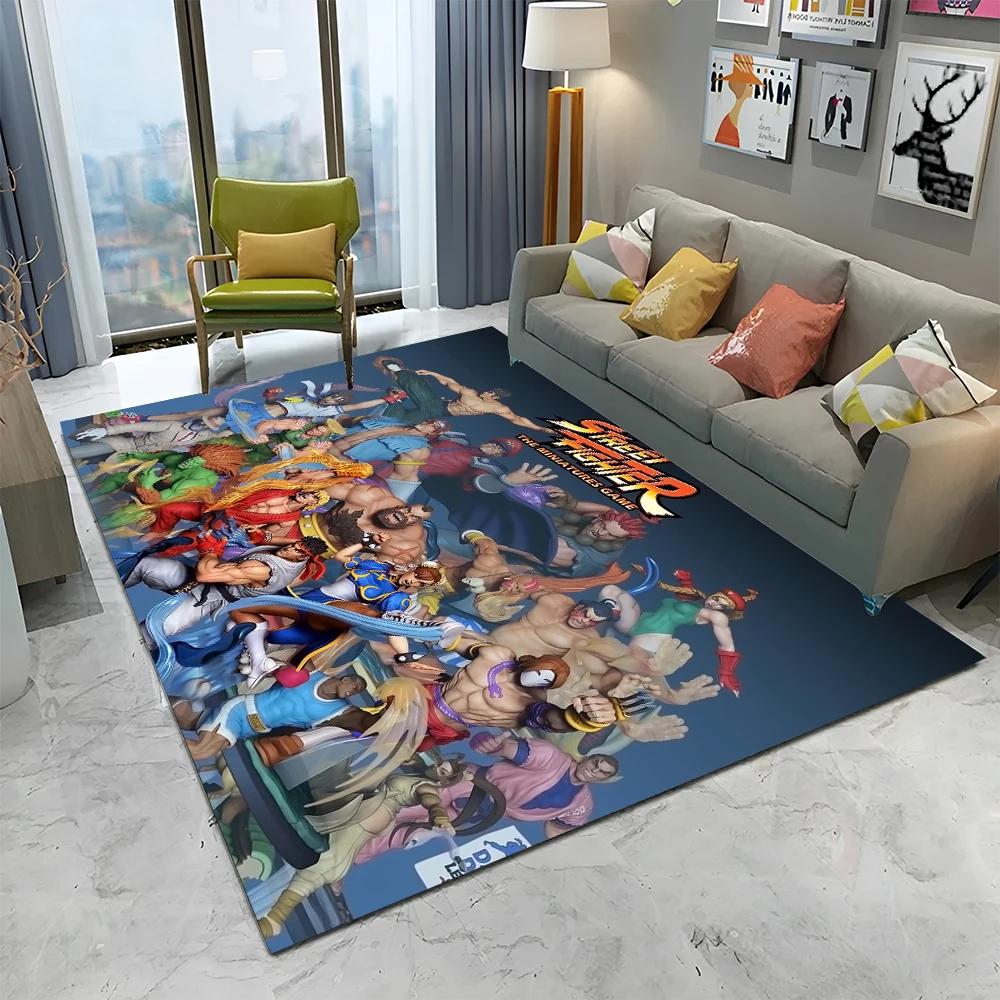 Street Fighter Retro Game SF Gamer Carpet Rug for Home Living Room Bedroom Sofa Doormat Decor,kids Area Rug Non-slip Floor Mat