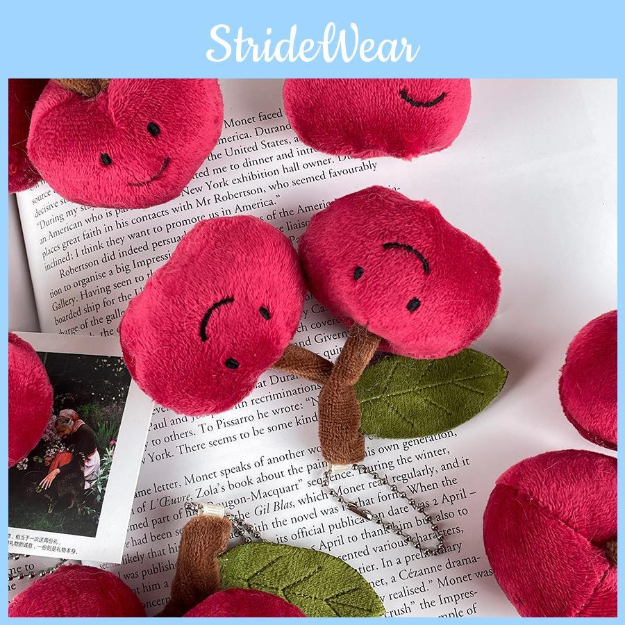 Cherry Whimsical Plush Keychain Soft Cotton Filling Perfect For Couples Gifts
