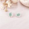 Aqua Chalcedony Gemstone 925 Sterling Silver Jewelry Handmade Earrings 0.54" EE-151-17