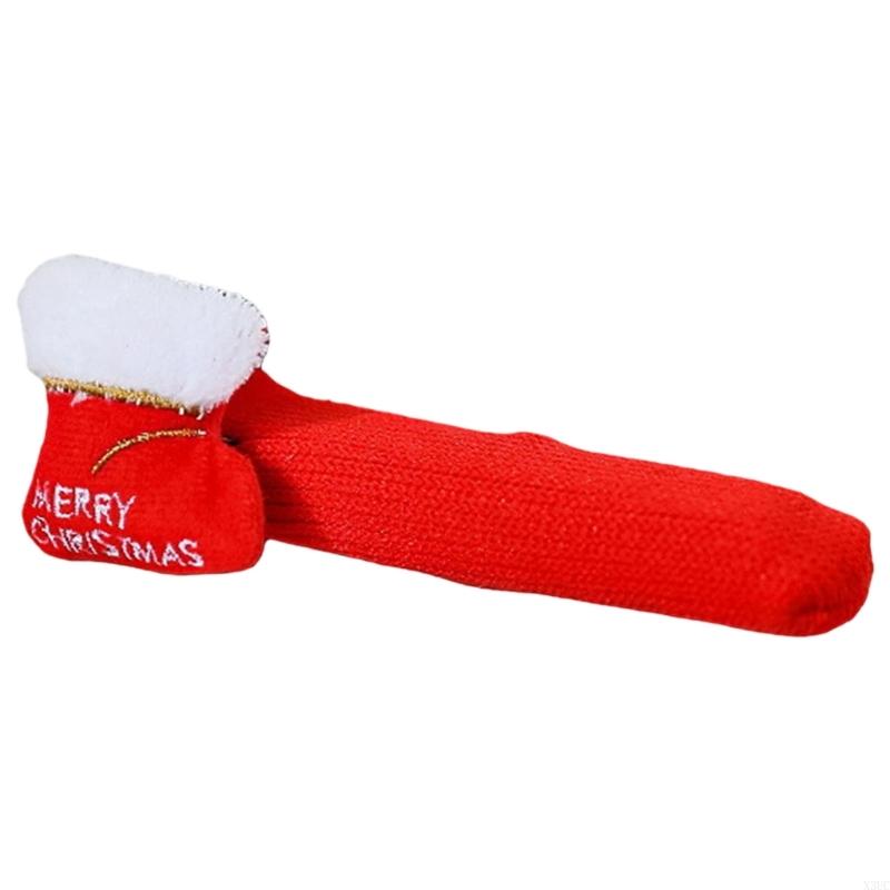 Christmas Themed Door Handle Cover Santa Decoration Efficient Plush Materials Pet Friendly Home Party Accessory X3UC